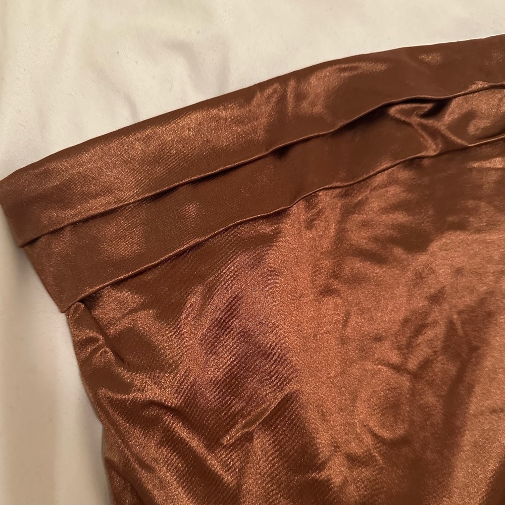 Brown Satin Backless Dress
